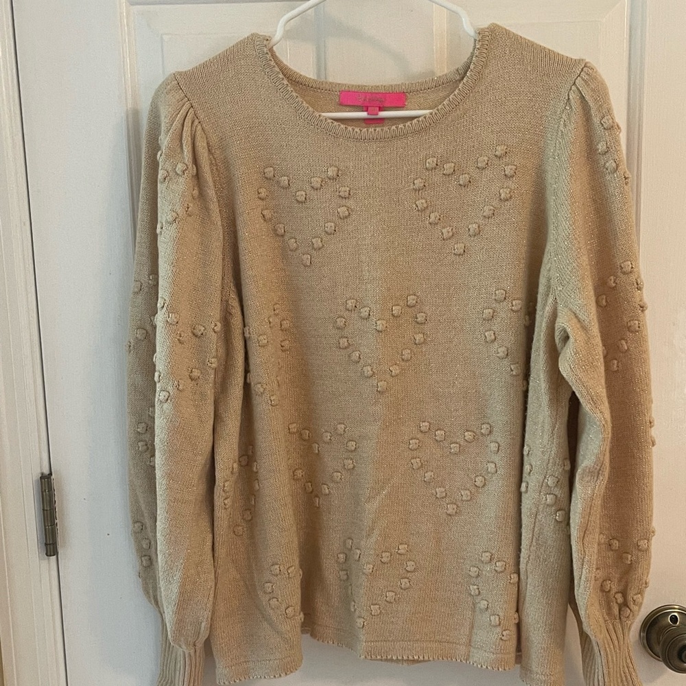 Lilly Pulitzer Gold Heart Sweater